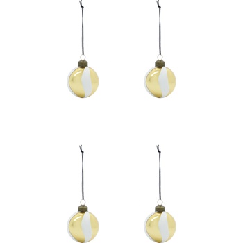 House Doctor HDTwister коледни топки, златно-бели, 4 бр (206862203)