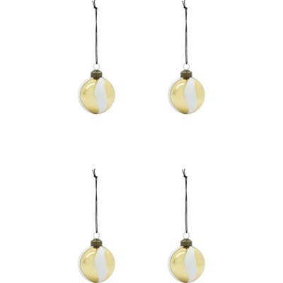 House Doctor HDTwister коледни топки, златно-бели, 4 бр (206862203)