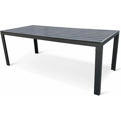 Noela Viking Záhradný stôl XL, 205 × 90 cm, hliník/artwood, čierny