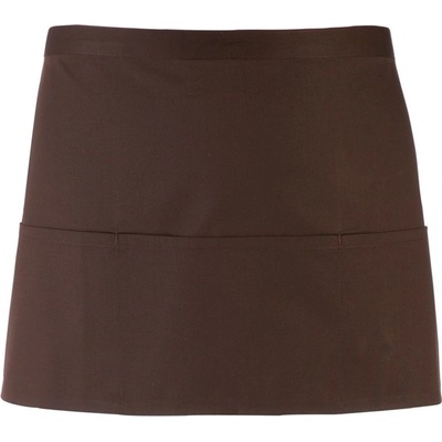 Premier Workwear Krátka čašnícka zástera s vreckami Hnedá