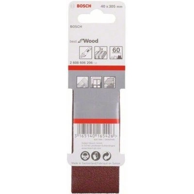 Bosch Sada brusných pásů, 3dílná 40 x 305 mm, 60 Vario 2608606206