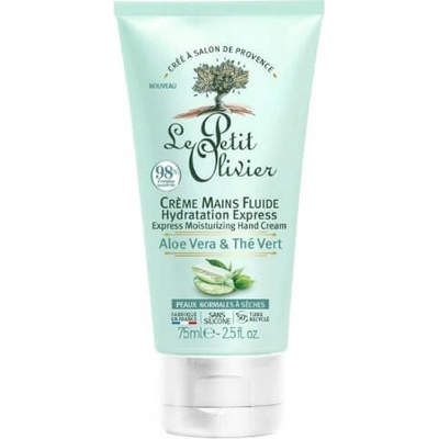 Le Petit Olivier hydratačný krém na ruky Aloe Vera a Zelený čaj (Express Moisturizing Hand Cream) 75 ml