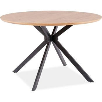 Textilomanie ASTER Dubový jedálenský stôl s čiernymi nohami