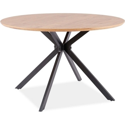 Textilomanie ASTER Dubový jedálenský stôl s čiernymi nohami