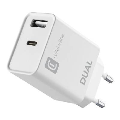 Зарядно 220V Power Delivery USB + USB-C 20W, Бяло (8085)
