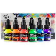 MontMarte sada barevných akrylových inkoustů Premium Fluo 6x20 ml