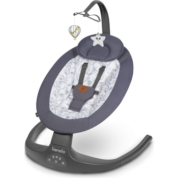 Lionelo - Детска люлка с мелодия RALF, 4xAA, сиво-бяла + дистанционно управление (LN0377)