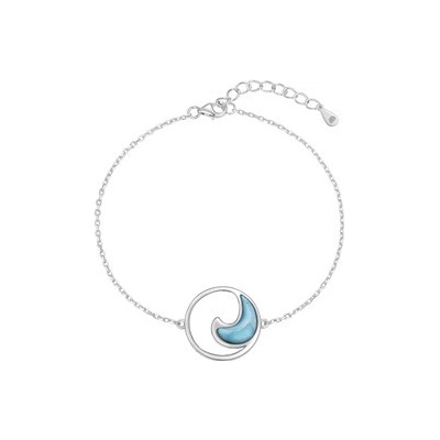 Nubis dámský stříbrný náramek s larimarem NB-1128