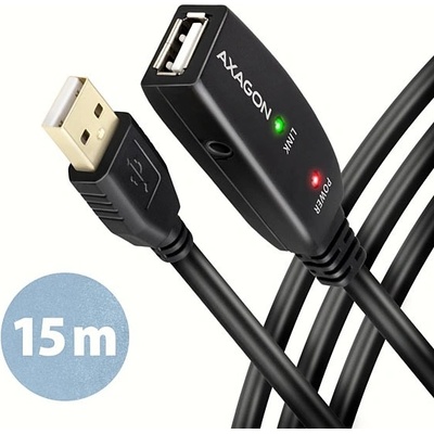 Axagon ADR-215 USB 2.0 A-M -> A-F aktívny predlžovací / repeater, 15m
