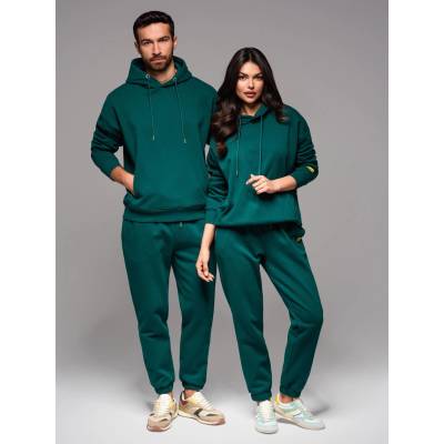 Ombre Clothing УНИСЕКС спортен костюм суитшърт + панталони със шнур в athleisure стил - тъмно зелено V17 Z111 Ombre Clothing Ombre Clothing | Lilav | МЪЖЕ | XS/S