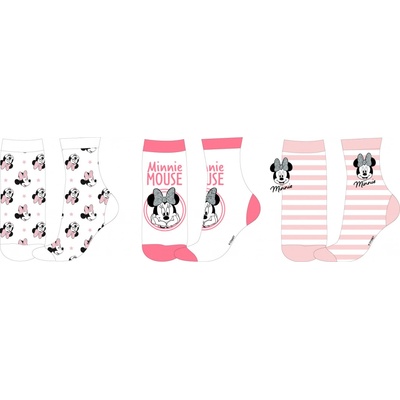 Minnie Mouse Dievčenské ponožky biela / ružová