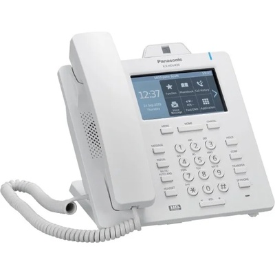Panasonic VoIP телефон Panasonic KX-HDV430, 4.3" (10.92 cm) цветен LCD сензорен дисплей, Bluetooth 2.1, 16 линии, PoE, 2x LAN1000, HD Voice, връзка с IP камера, бял