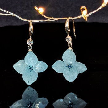 Meganflo Обеци светла синя хортензия