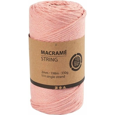 Šňůra na macrame 2 mm x 198 m - Růžová