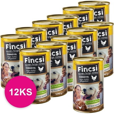 Fincsi Adult Dog Kuracie 12 x 1240 g