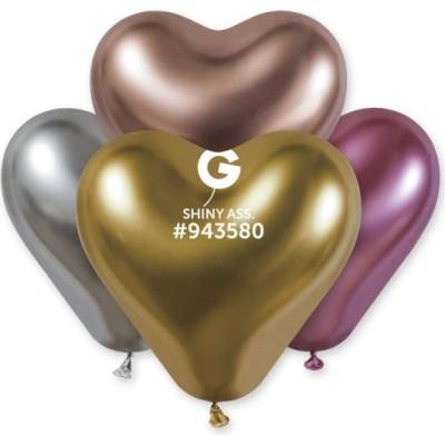 Balónek srdce 25 cm 10" SHINY mix bal