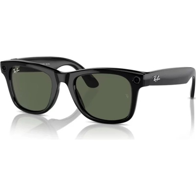 Meta Ray-Ban Gen1 Wayfarer, Shiny Black, G15 Green LARGE RW4008 601/7153