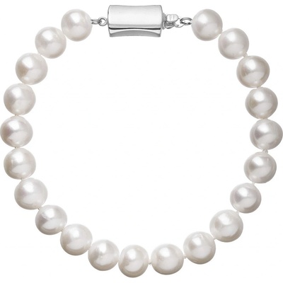Pavona perlový náramek z říčních perel se zapínáním z bílého 14 karátového zlata 823003.1/9267B bílý