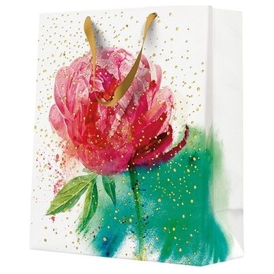 PAW 3 Dárková taška PAW PEONY WATERCOLOR 26,5x13x33,5