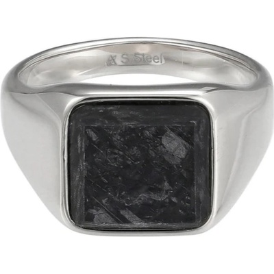 Free Style Pánský prsten s černým kamenem RSS1053ST