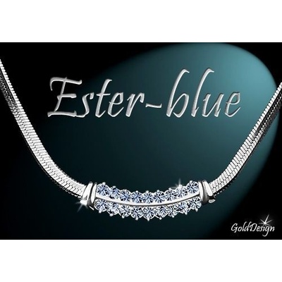 Gold Design Ester blue řetízek rhodium (GD270)
