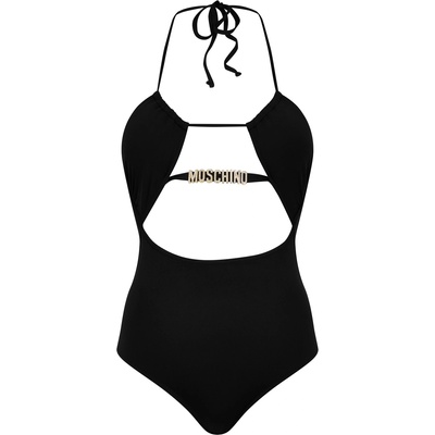 Moschino Halter Neck Logo Swimsuit - Black 0555