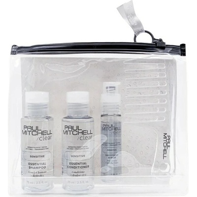 Paul Mitchell Clear Travel Kit uhlazující sérum 25 ml + šampon 75 ml + kondicionér 75 ml dárková sada