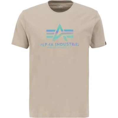 Alpha Industries pánske tričko Basic T Rainbow Reflective vintage sand