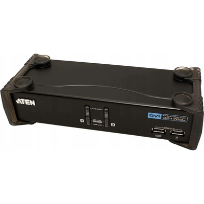 Aten CS-1762A 2-Port DVI USB 2.0 KVMP Switch, 2x DVI-D Cables, 2-port Hub, Audio