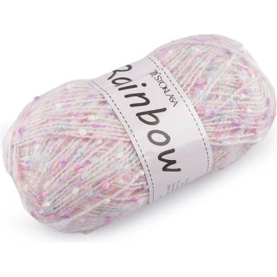 Pletací příze mohérová Rainbow 100 g Varianta: 12 (12-01) růžová sv., Balení: 1 ks 57865/147365/269190