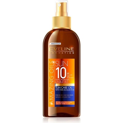 Eveline Cosmetics Amazing Oils Слънцезащитно Олио Spf 10 С Ускорител За Тен Слънцезащитен продукт дамски 150ml