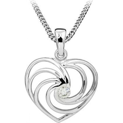 Silver Cat Romantický srdiečkový náhrdelník so zirkónom SC408