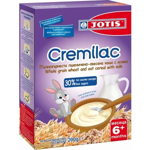 Jotis Пшенична каша Jotis - Cremilac, с пълнозърнест овес и мляко, 200 g (770006) - baby