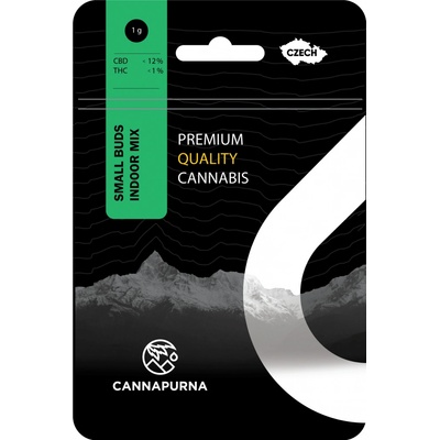 Cannapurna CBD květy konopí 12 % Small Buds Indoor CBD Mix1 % THC 1 g – Hledejceny.cz