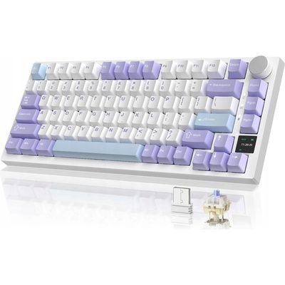 Ajazz AK820 Pro Flying Fish Switch bílo-fialová