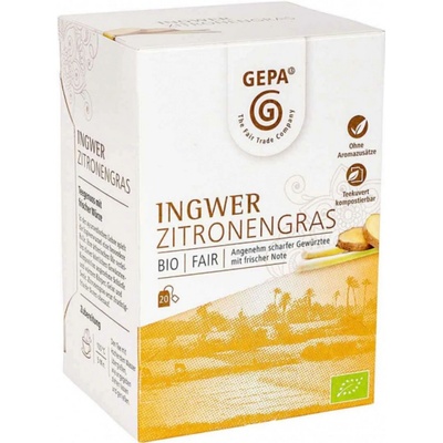 Gepa Bio Čaj zázvorový s citrónovou trávou Fair Trade 20 x 1,5 g