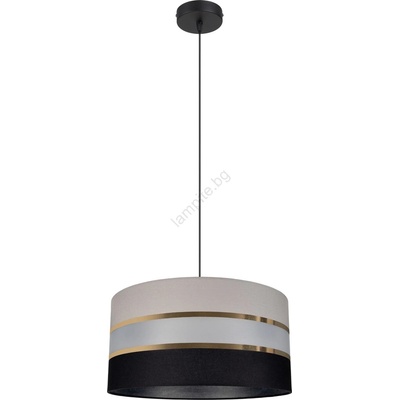 BELIS Полилей на въже CORAL 1xE27/60W/230V черно-сива (BE0209)