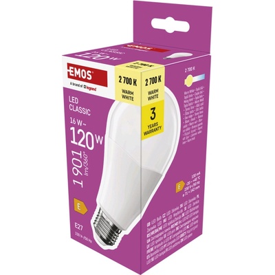 EMOS LED CLS A70 16W 120W 1901lm E27 WW 1525733286