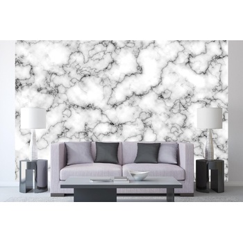 DIMEX ART Самозалепваща се флизелинова фототапета модел от бял мрамор 375 x 250 см
