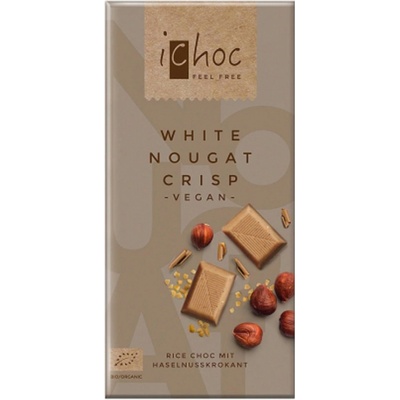 IChoc Vegan biely nugát s orieškami Bio 80 g