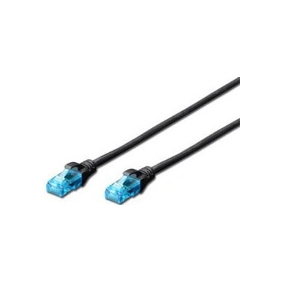 Digitus DK-1512-100/BL Ecoline Patch, UTP, CAT 5e, AWG 26/7, 10m, černý