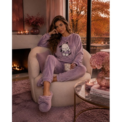 Polar fleece souprava - Pejsek - Fialová