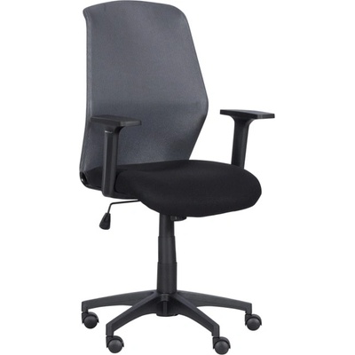 Bittel Работен стол Carmen 7047, до 100кг. макс. тегло, дамаска/мрежа, полипропиленова база, tilt tension механизъм, газов амортисьор, коригиране на височината, черно-сив (3520386)