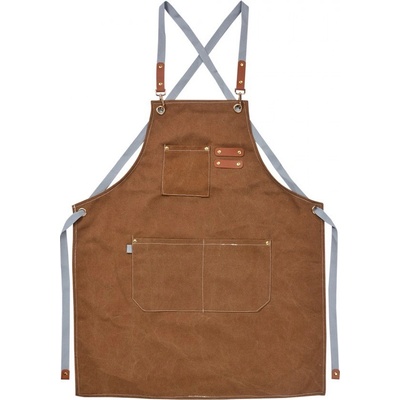 Clayre & Eef Hnědá kuchyňská zástěra 63x75 cm