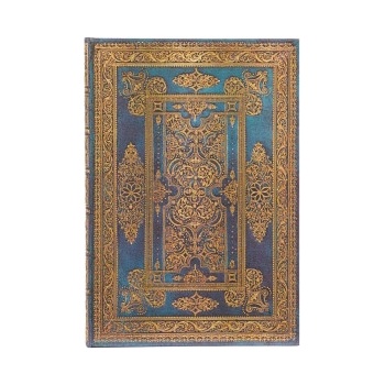 Paperblanks Blue Luxe (Luxe Design) Midi Lined Hardback Journal (Elastic Band Closure) | Paperblanks