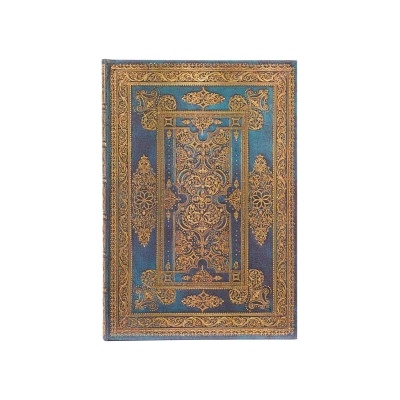 Paperblanks Blue Luxe (Luxe Design) Midi Lined Hardback Journal (Elastic Band Closure) | Paperblanks