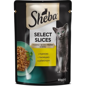 Sheba Select Slices Chicken in gravy пауч за котки с пилешки филенца в сос 85gr