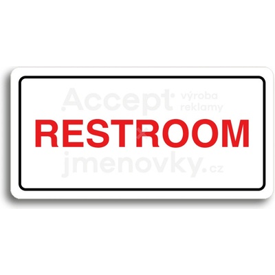 ACCEPT Piktogram RESTROOM - bílá tabulka - barevný tisk