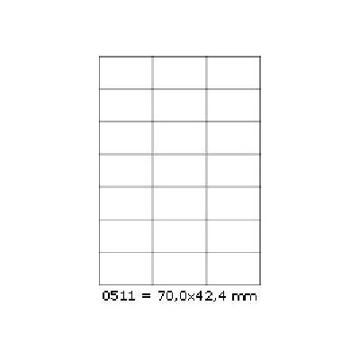 CDRmarket Самозалепващи етикети 70 x 42, 4 mm, 21 етикети A4, 100 листа (R0ECO.0511A, 227012)