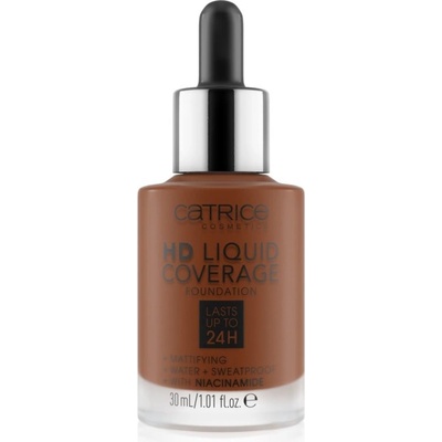 Catrice HD Liquid Coverage Foundation voděodolný tekutý make-up s matným efektem 097 Cool Mocha 30 ml